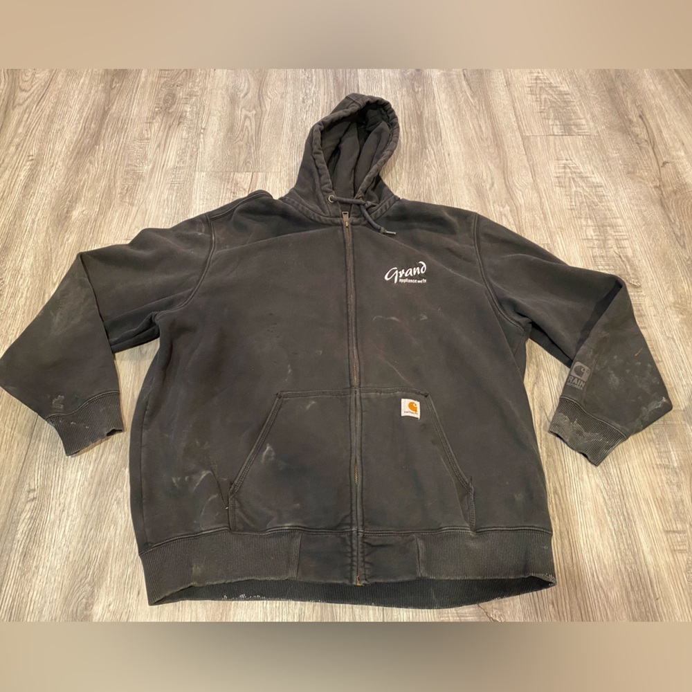 Carhartt Men's Black Cotton Bomber Jacket Original Fit Size 2XL